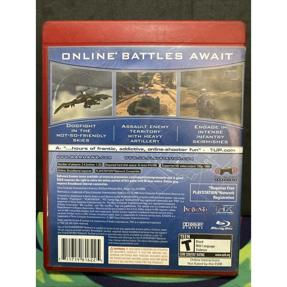 Warhawk Sony Playstation PS3 Game